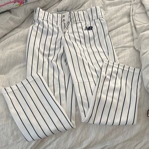 New Balance White Pants with Black Stripes